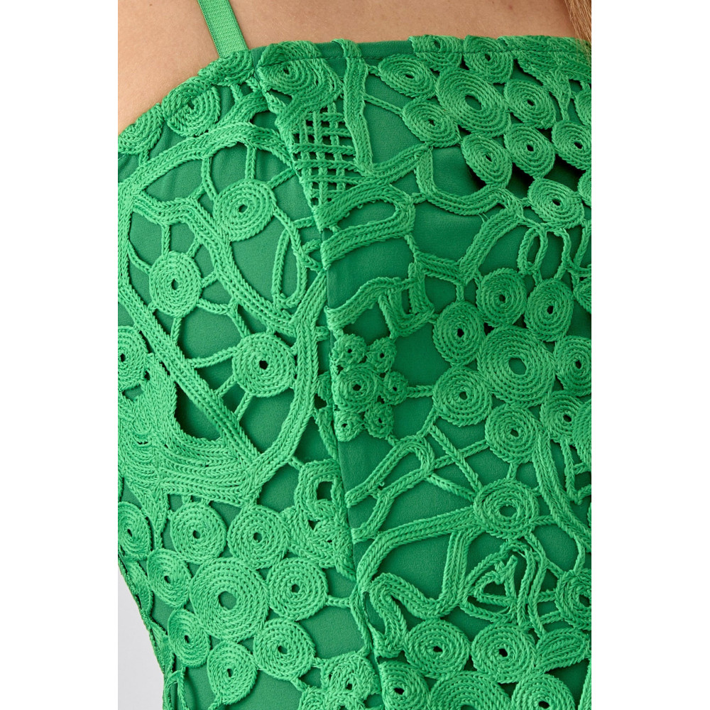 Sunflower Symmetry Crochet Lace Dress