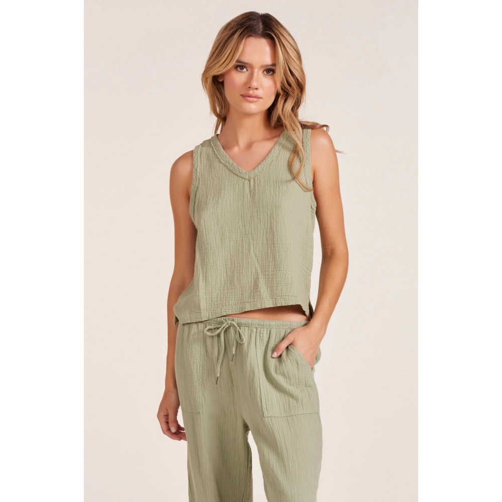 Courant Flow Neck Gauze Tank