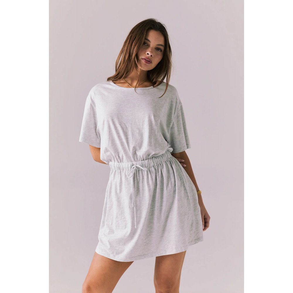 Taffetas Wave Drawstring Dress