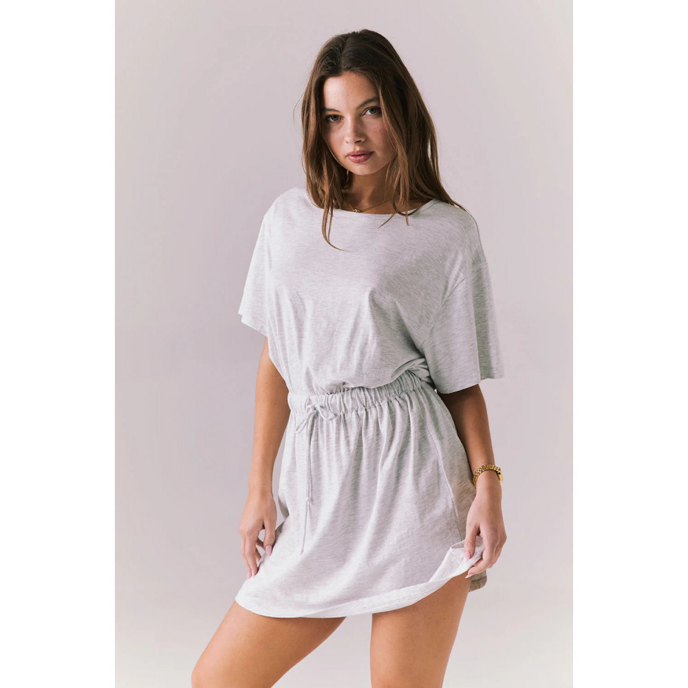 Taffetas Wave Drawstring Dress