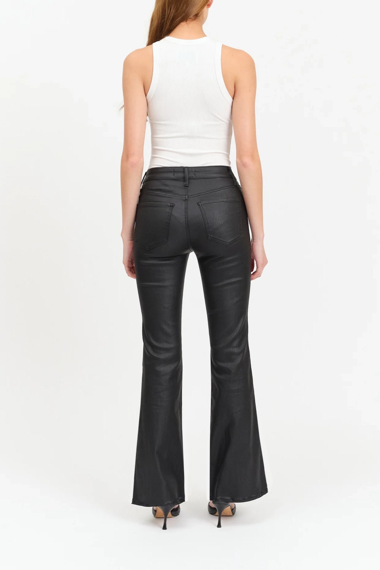 Boundless Mid Rise Flare in Coated Asphalt