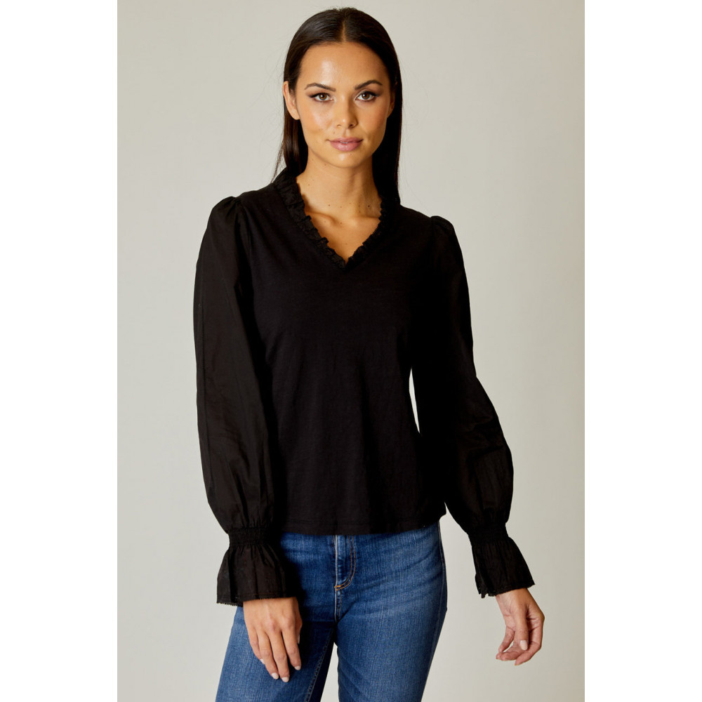 Mild Trim V Neck Top