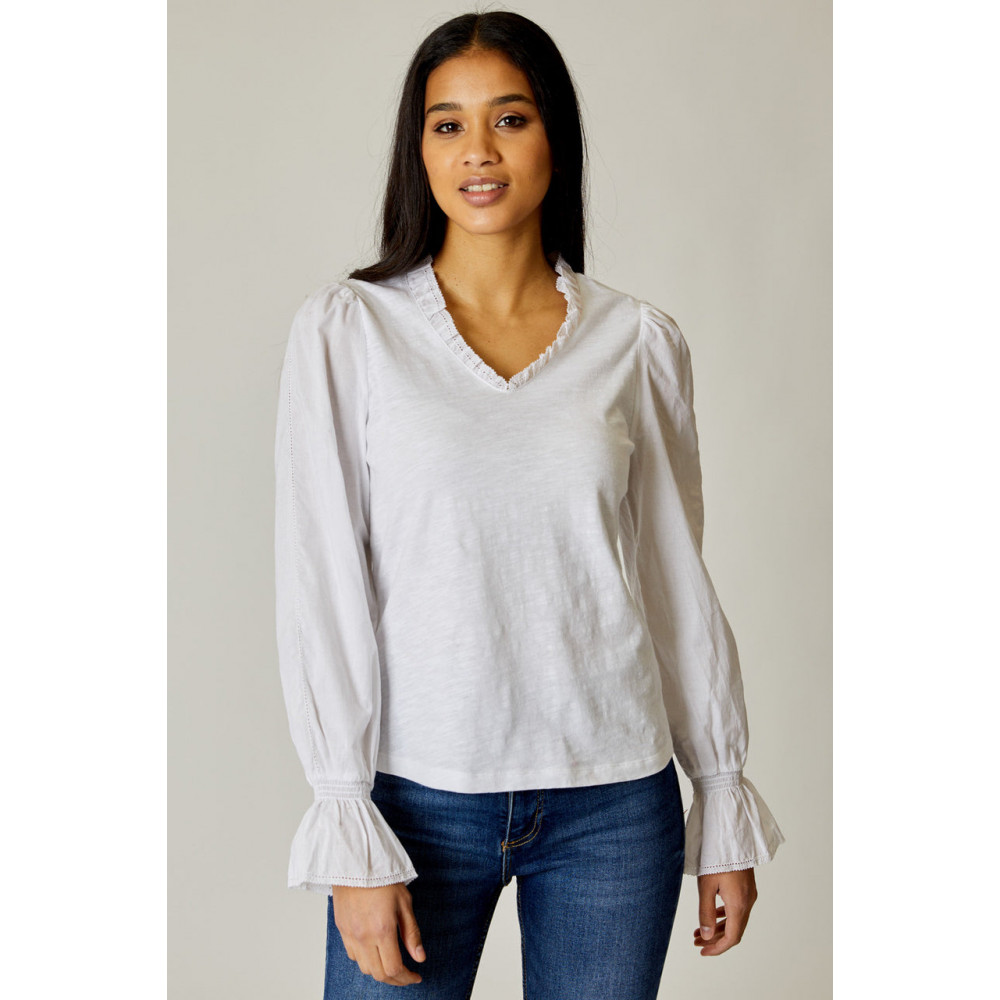 Mild Trim V Neck Top