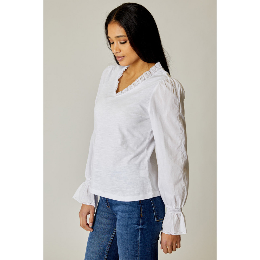 Mild Trim V Neck Top