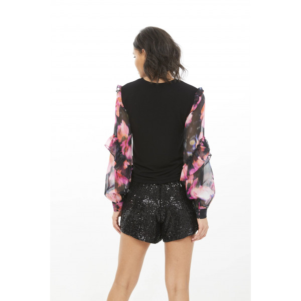 Glisten Floral Sleeve Top
