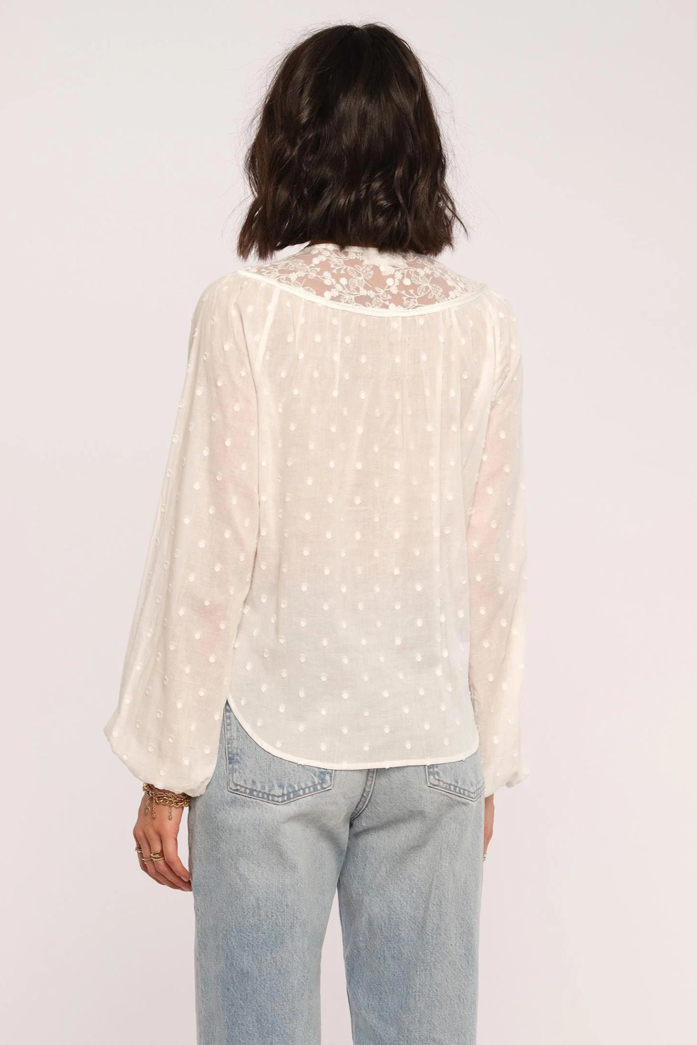 Anima Swiss Dot Woven Top