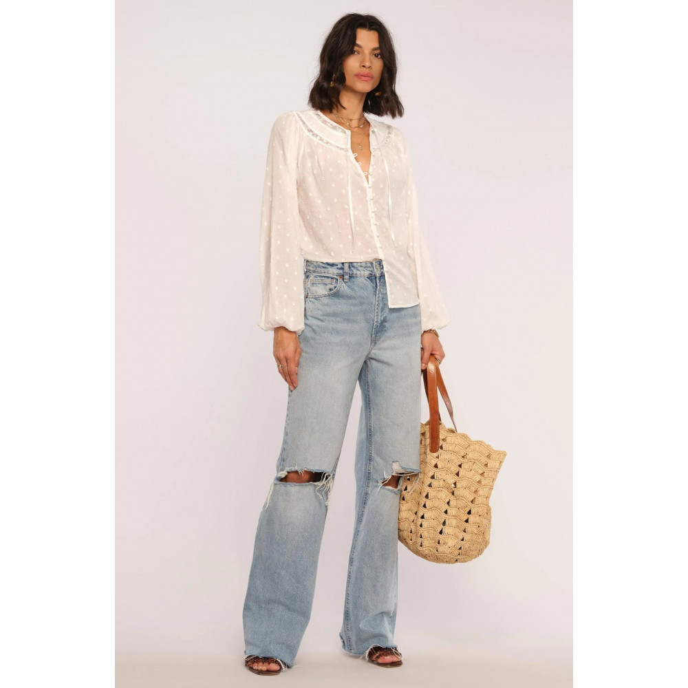 Anima Swiss Dot Woven Top