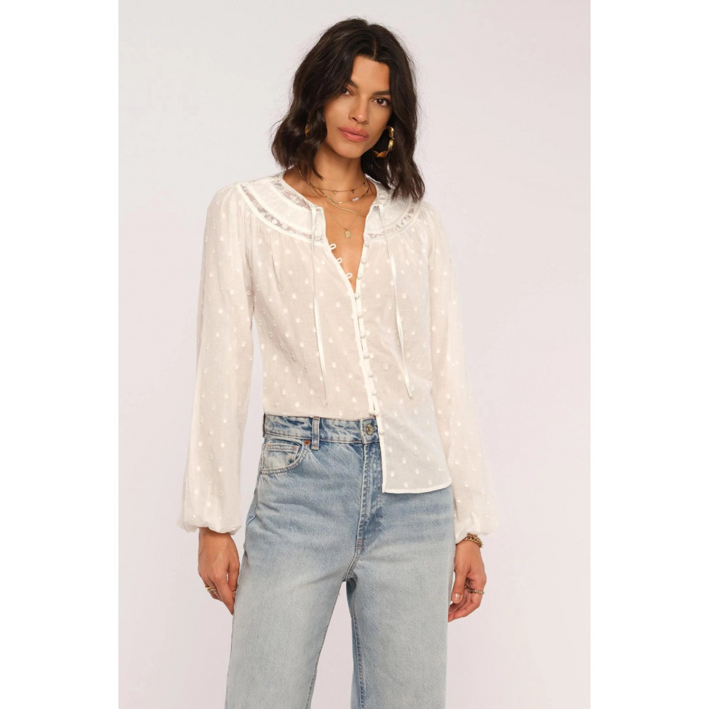 Anima Swiss Dot Woven Top