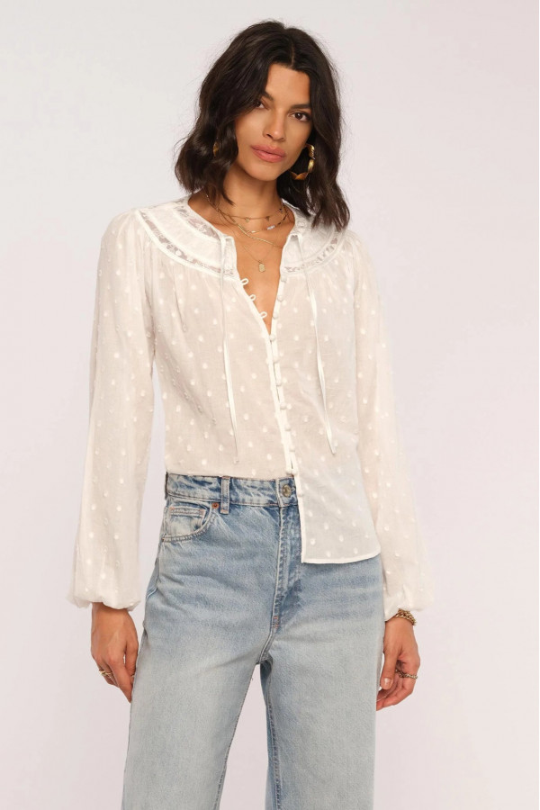 Anima Swiss Dot Woven Top