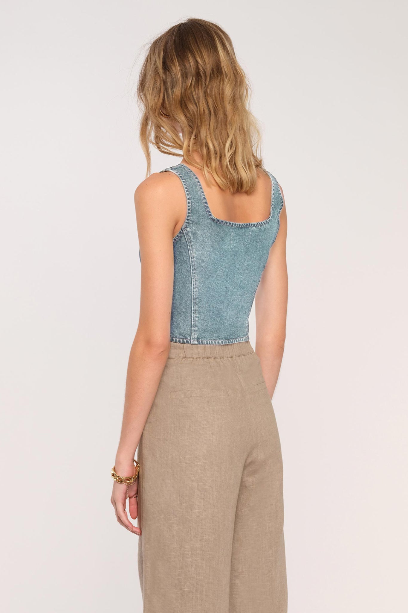 Organza Denim Top