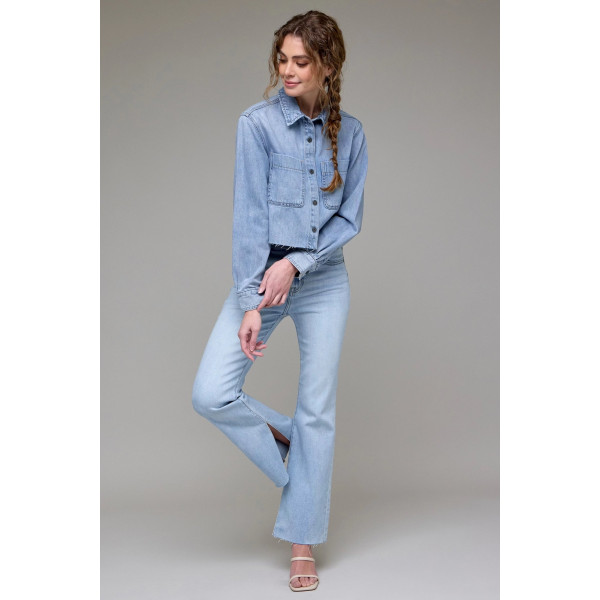 Acqua Soft Denim Crop Shirt