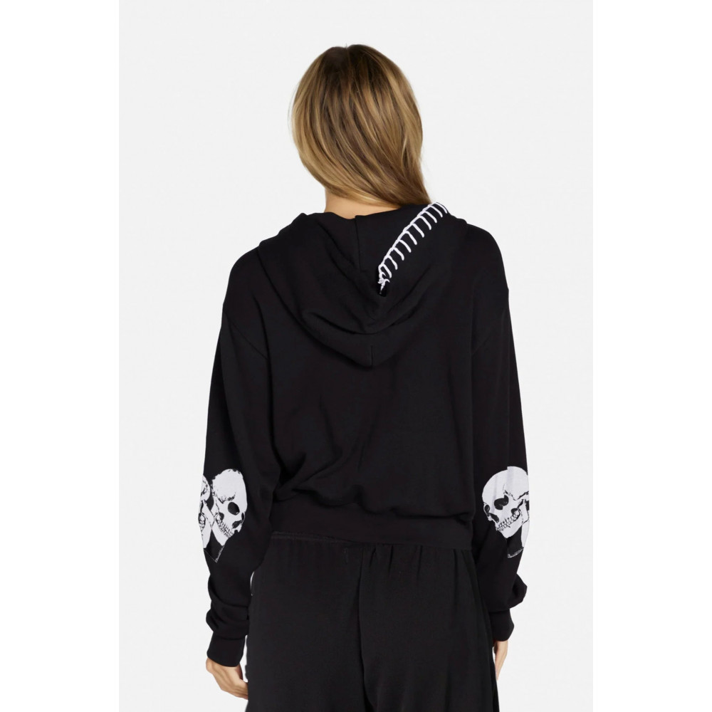 Delicada Skull Heart Zip Hood