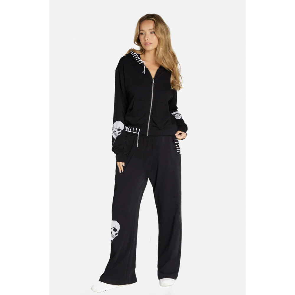 Delicada Skull Heart Zip Hood