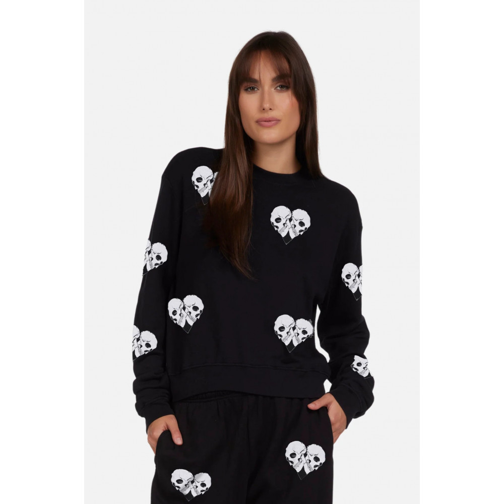 Structure Skull Heart Sweat Shirt