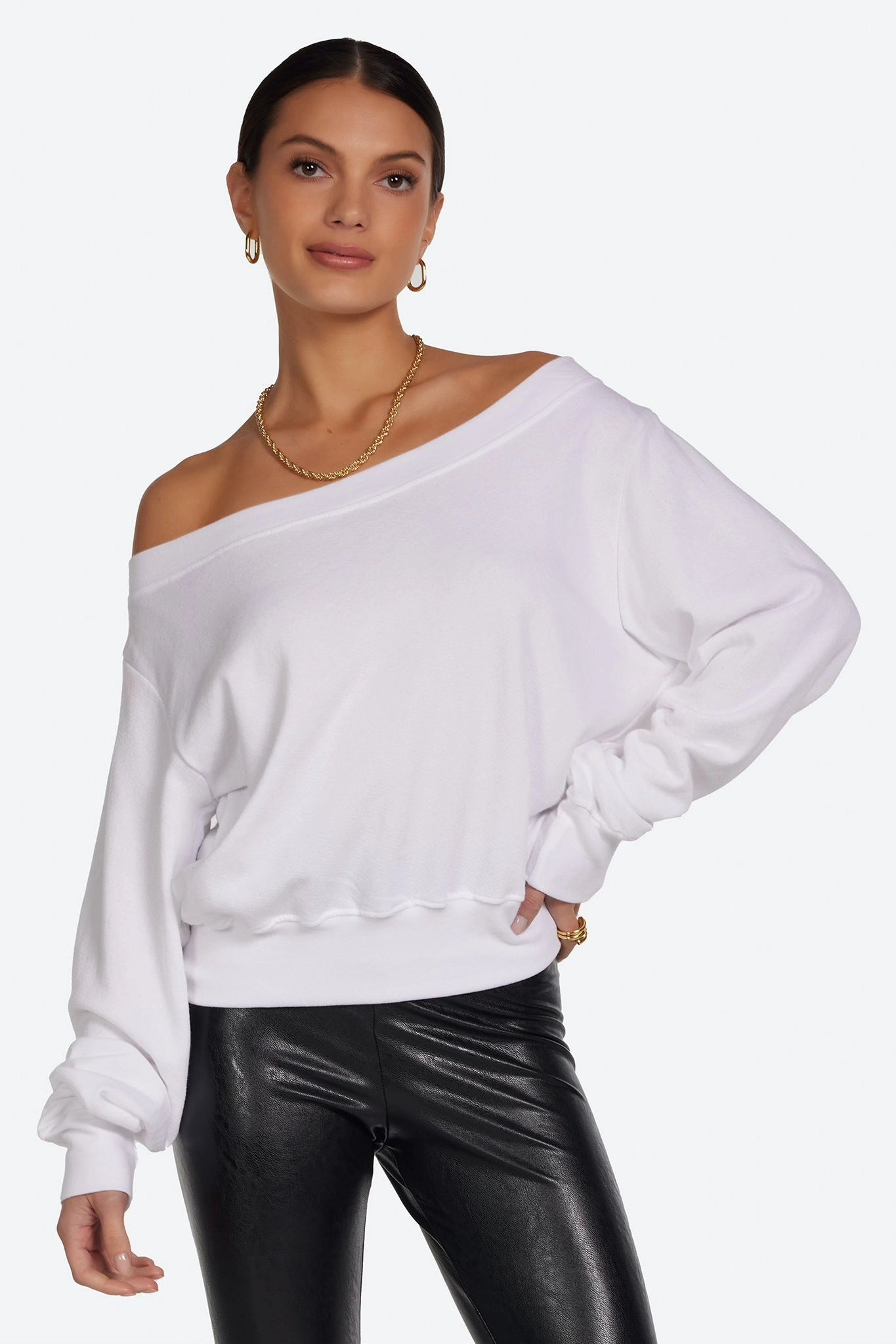 Daffodil Soleil Off the Shoulder Sweatshirt
