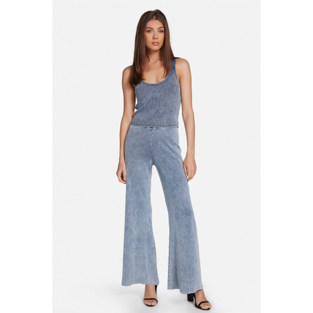Zafiro Glow Rib Denim Flare Pant