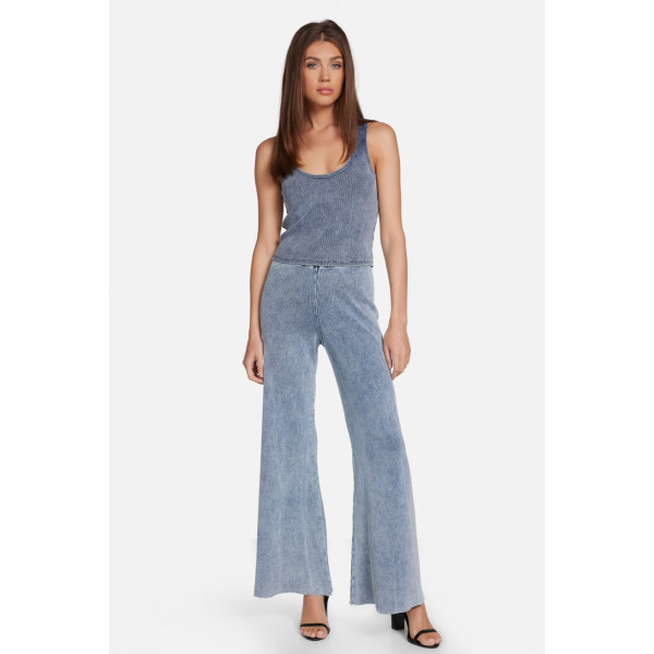 Zafiro Glow Rib Denim Flare Pant