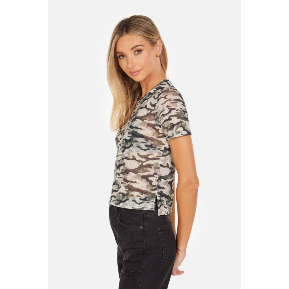 Carnation Cielo Camo Mesh Tee
