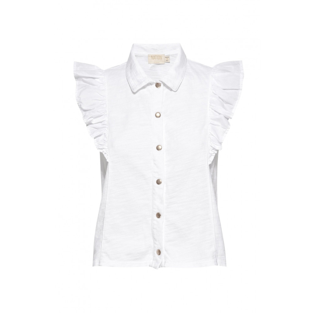 Cadencia Ruffle Button Top