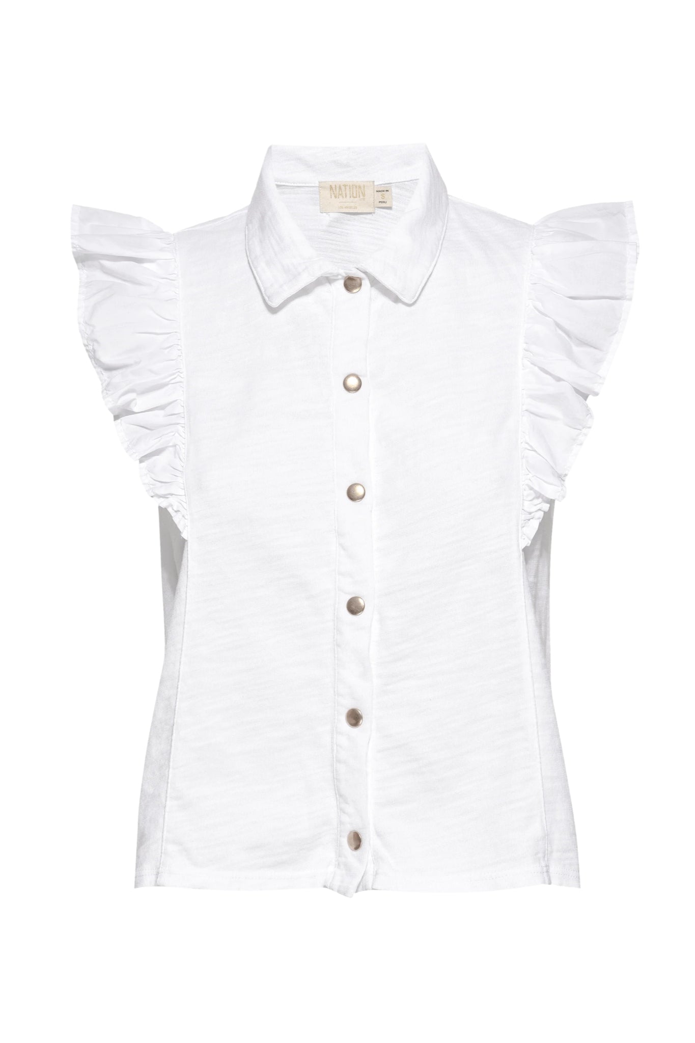 Cadencia Ruffle Button Top