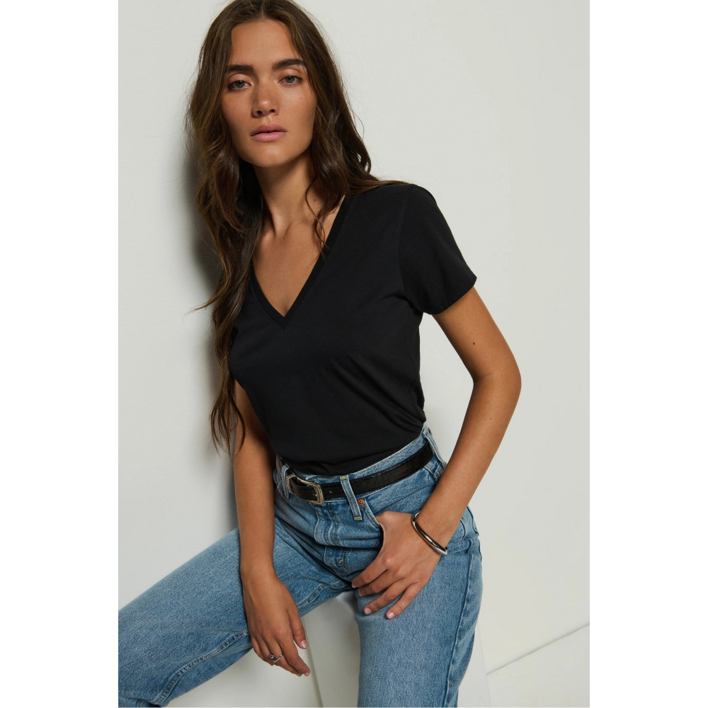 Mist Mood Slim V Neck Tee