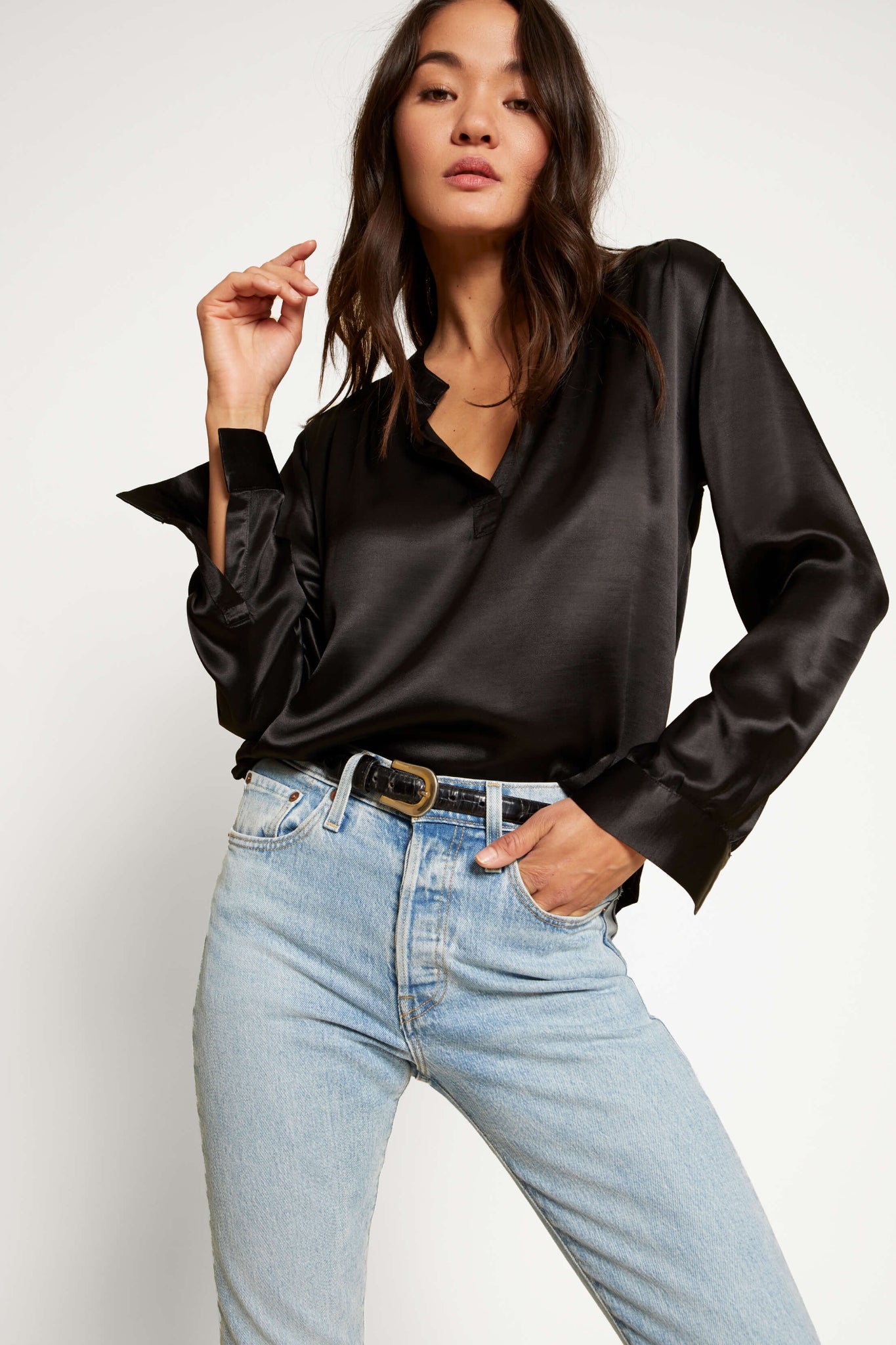 Platinum Silky Henley