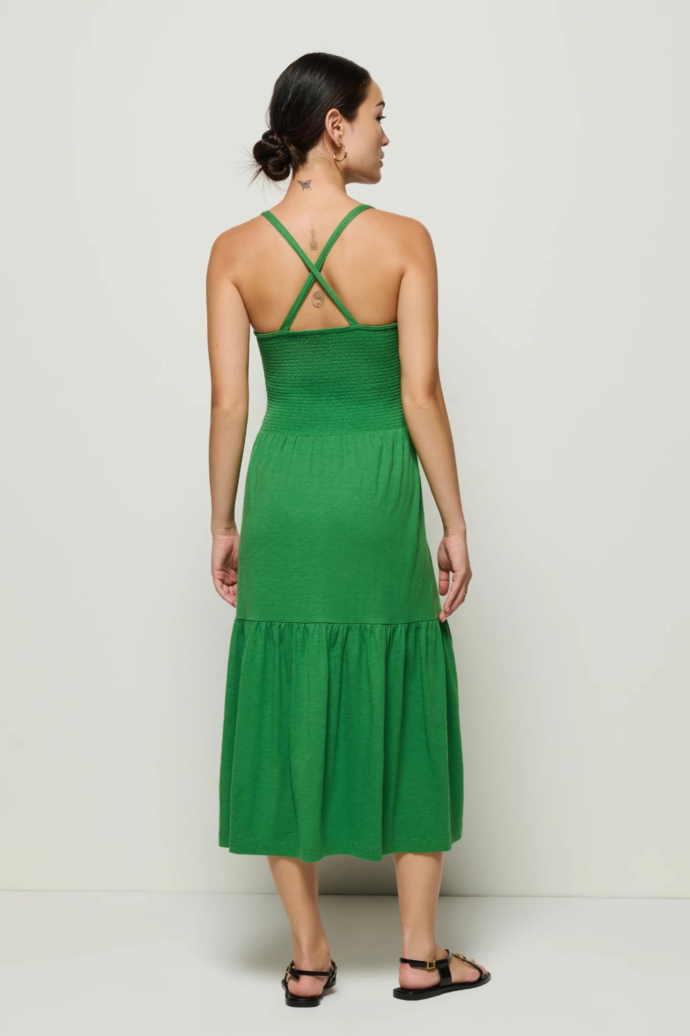 Flash Smocked Midi Dress