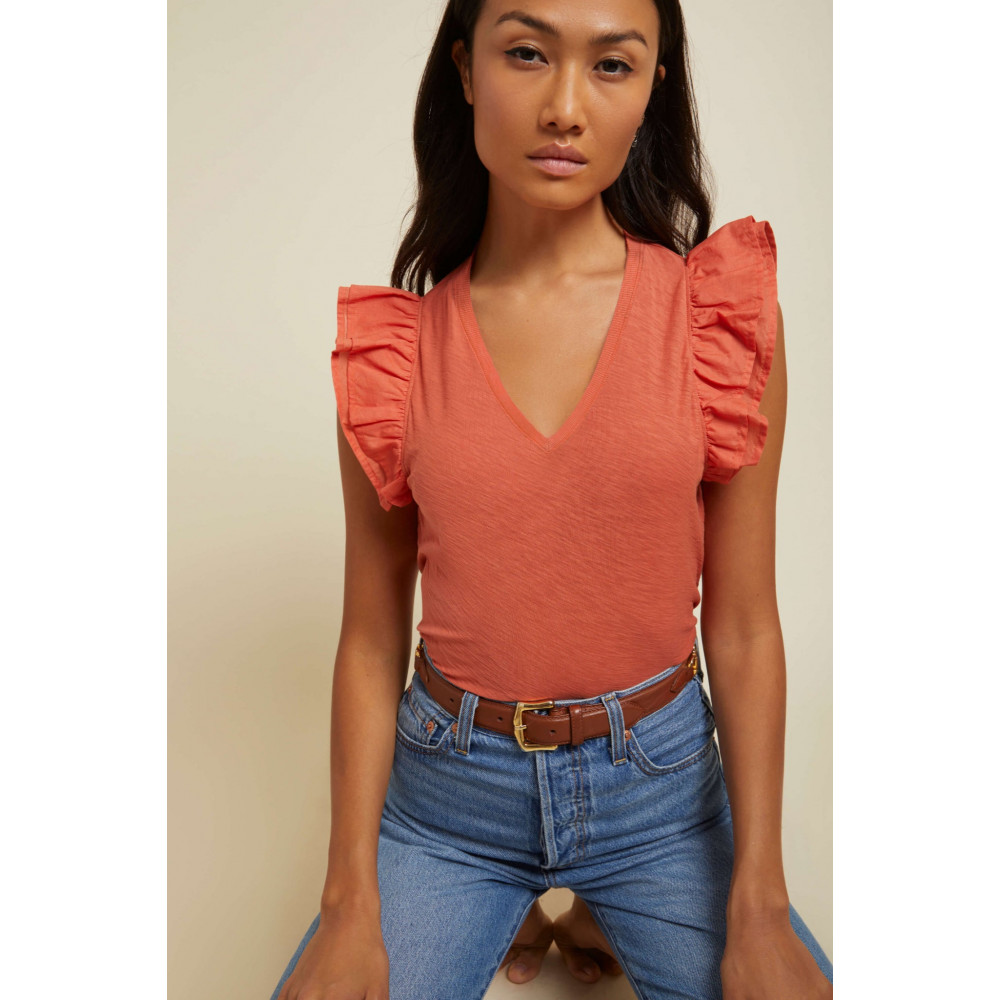 Autumn Luxe Contrast Ruffle Tank