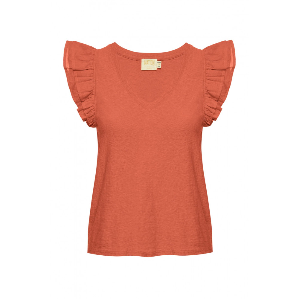 Autumn Luxe Contrast Ruffle Tank