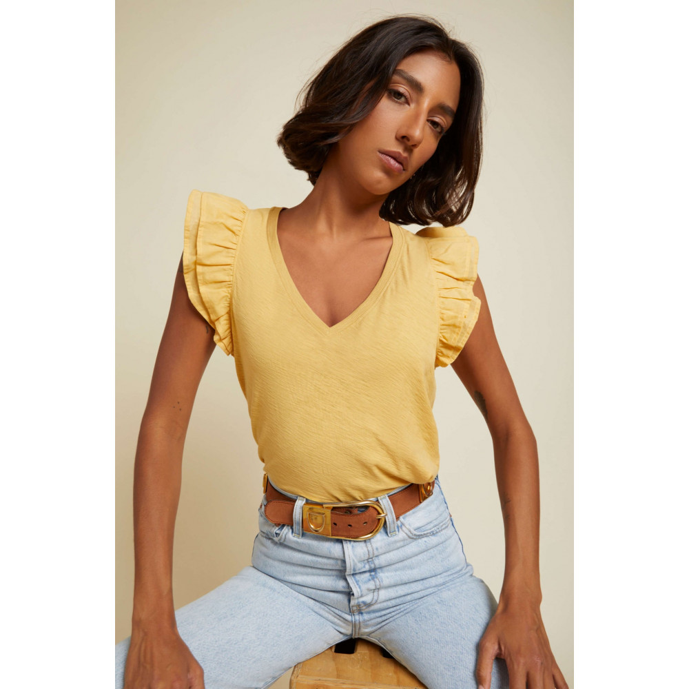 Autumn Luxe Contrast Ruffle Tank