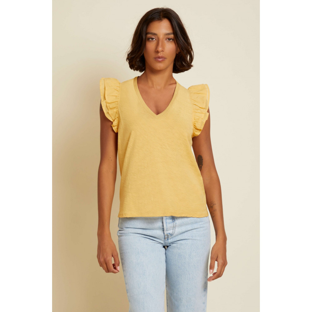 Autumn Luxe Contrast Ruffle Tank