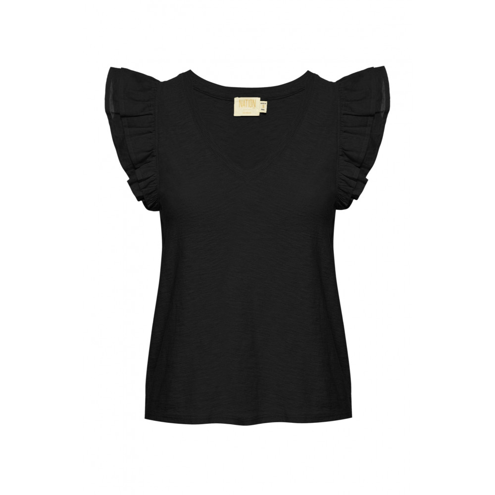 Autumn Luxe Contrast Ruffle Tank