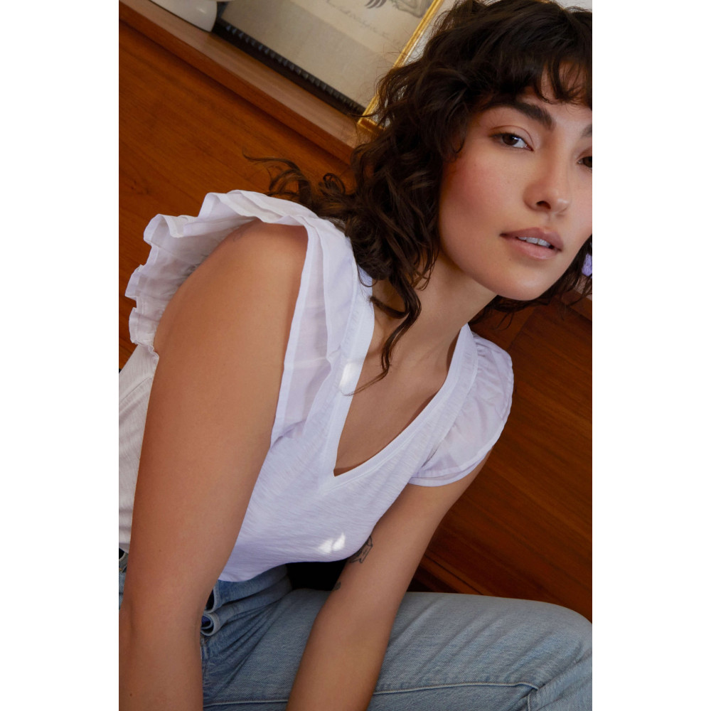 Autumn Luxe Contrast Ruffle Tank