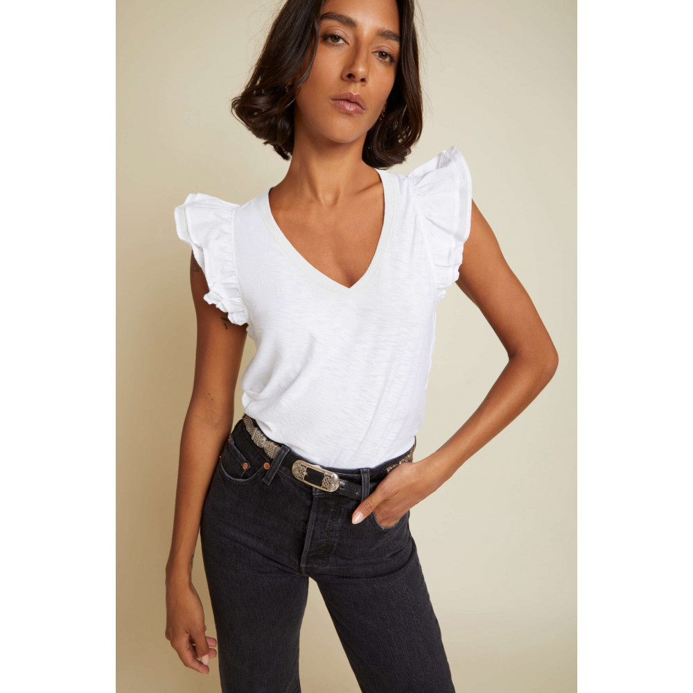 Autumn Luxe Contrast Ruffle Tank