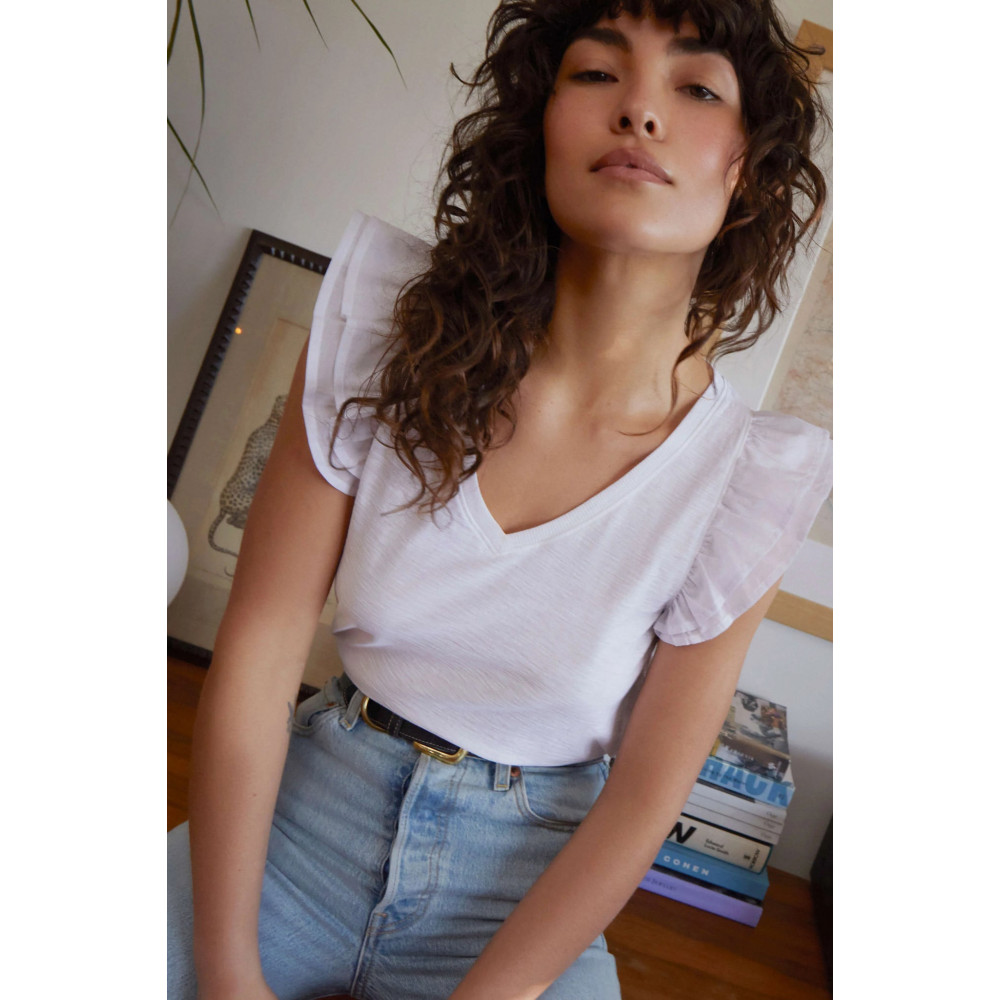 Autumn Luxe Contrast Ruffle Tank