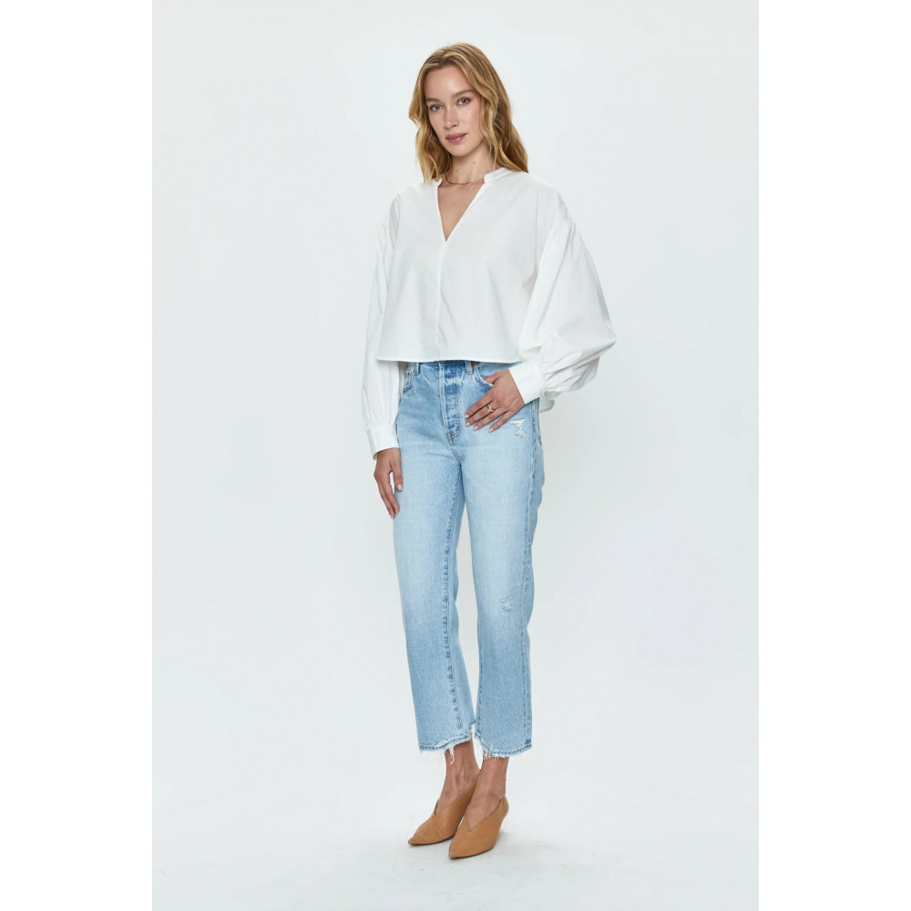 Onyx Crop High Rise Straight Jean