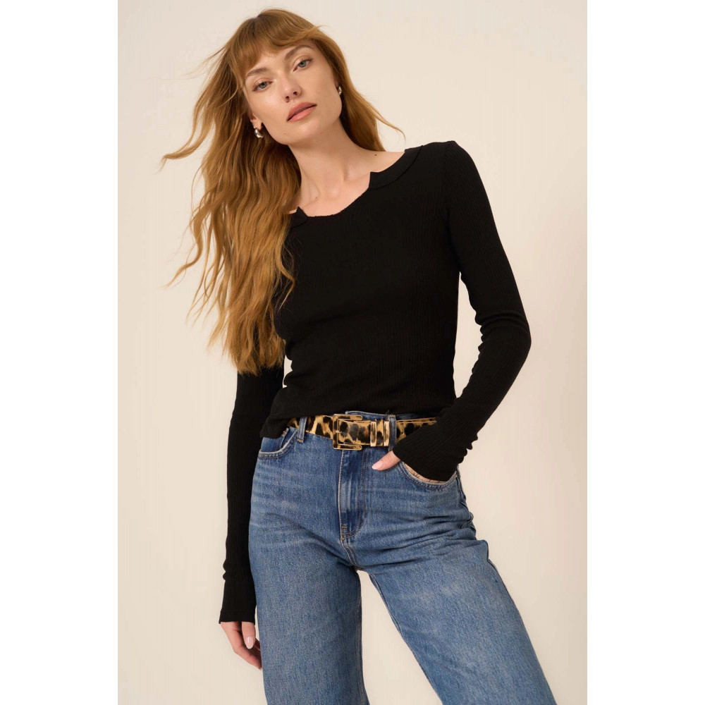 Mussola Comeback Notch Neck Long Sleeve