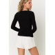Shimmer Vibe Scoop Rib Long Sleeve