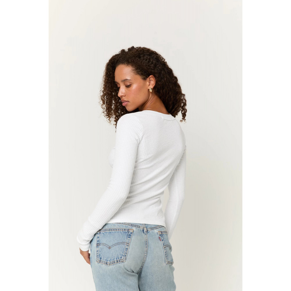 Shimmer Vibe Scoop Rib Long Sleeve
