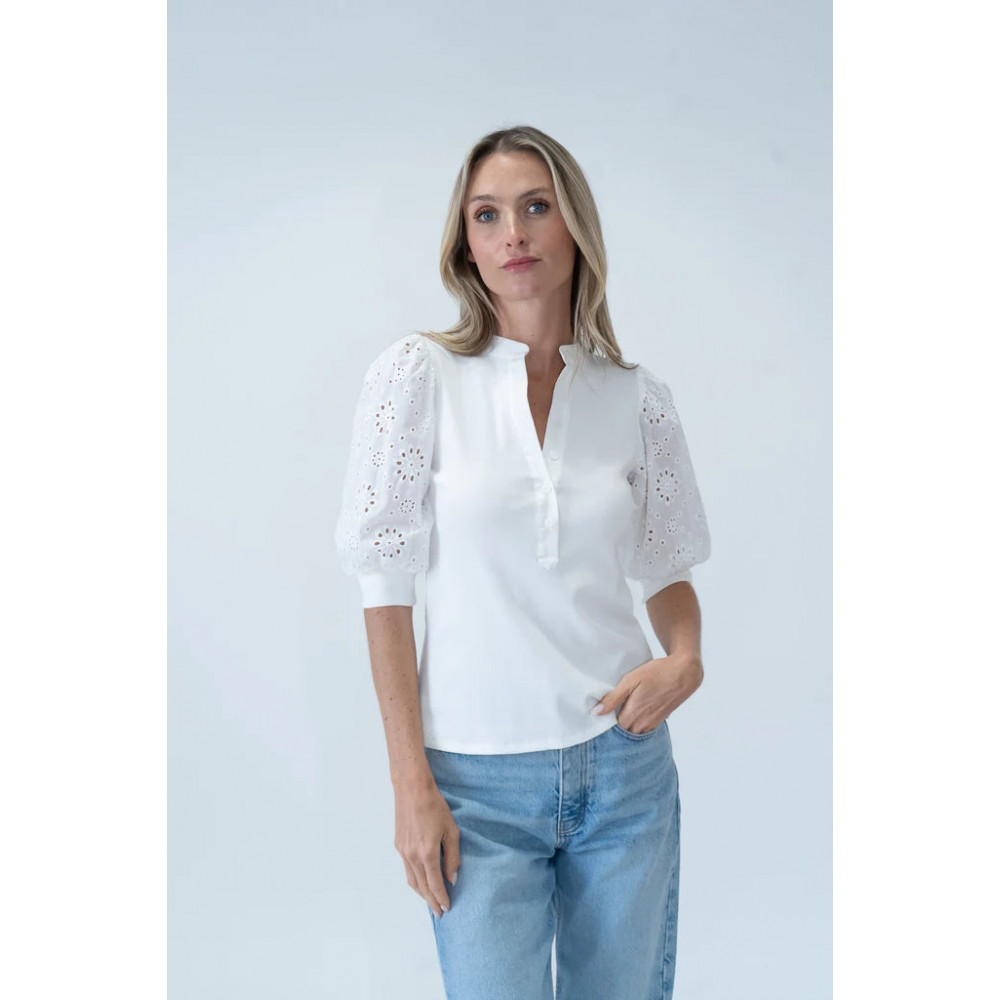 Astre Sleeve Knit Henley