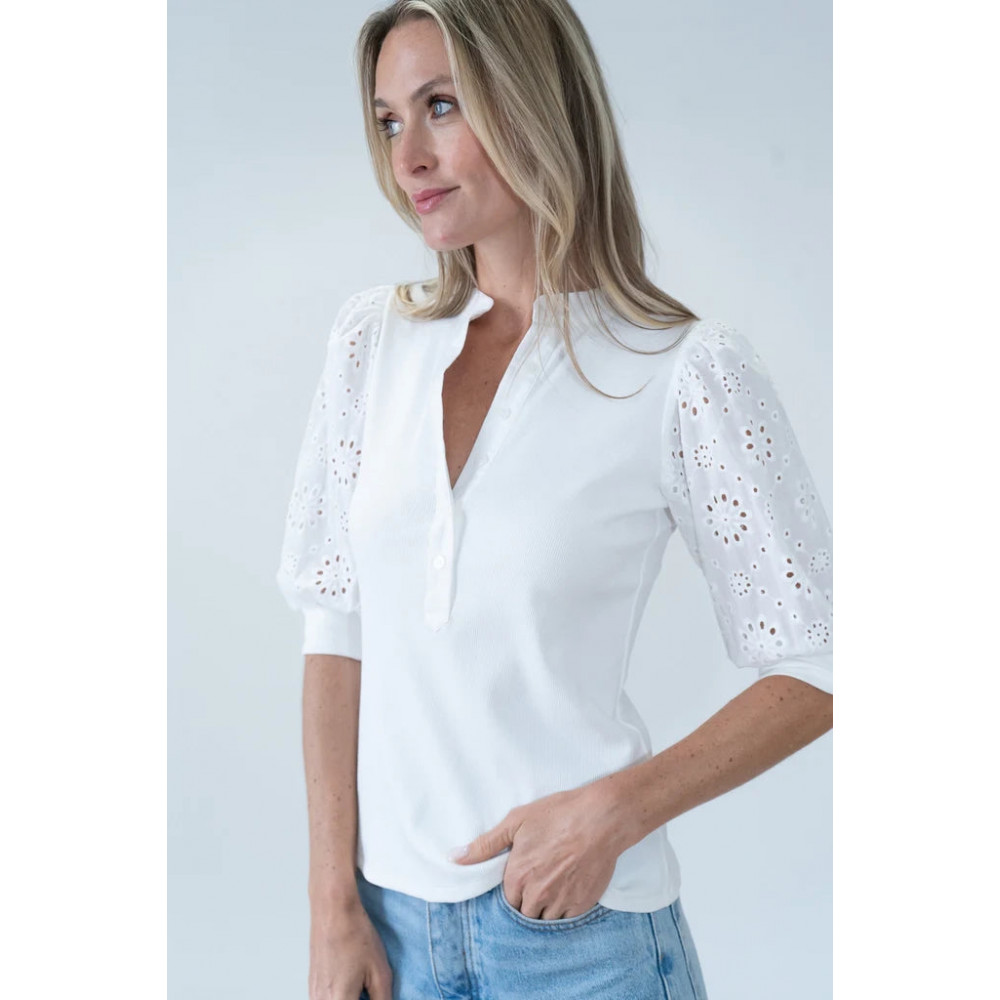 Astre Sleeve Knit Henley