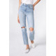 Taffetas High Rise Straight Jean