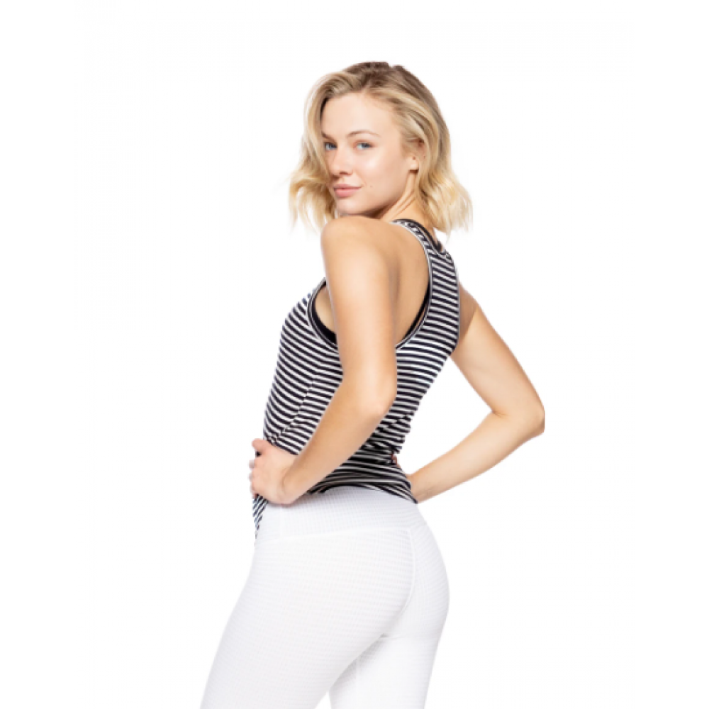 Shadow Racer Back Stripe Rib Tank