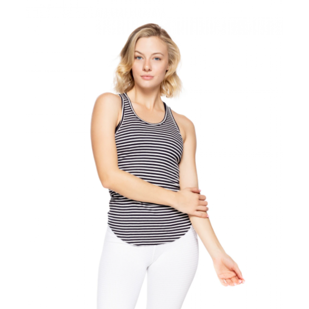 Shadow Racer Back Stripe Rib Tank