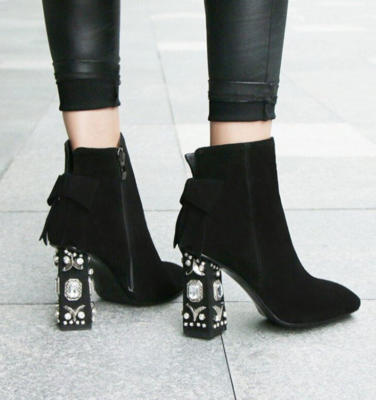 Alba Crystal Suede Heels