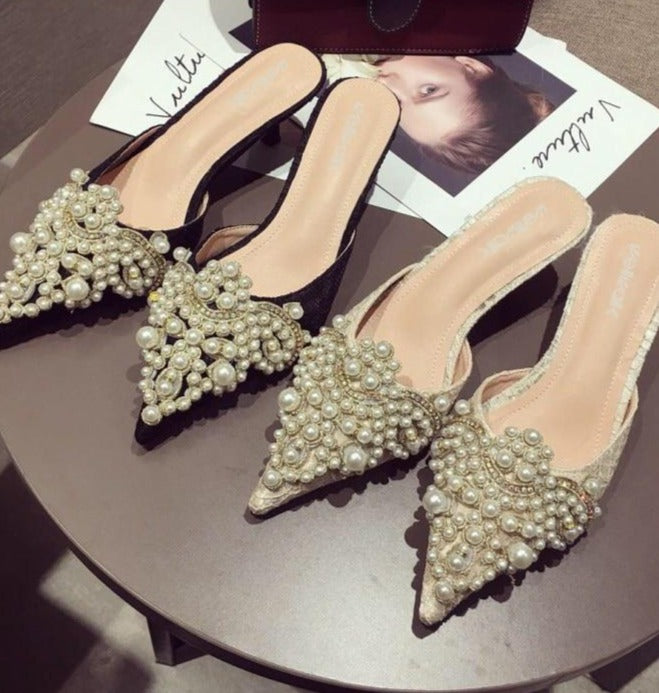 Sunset Vida Pearl Embellished Heels